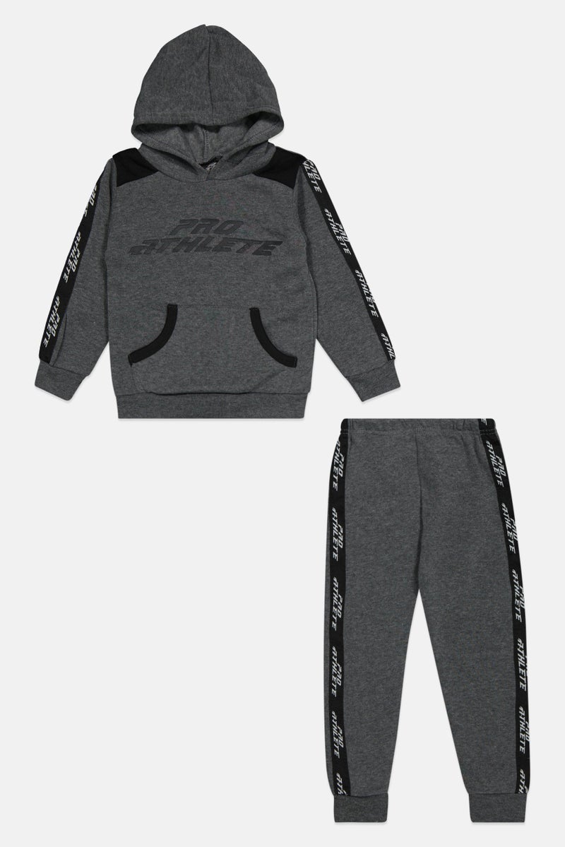 Pro Athlete Toddlers Boy 2 Pieces Brand Logo Top And Bottom Set, Grey  - Image 1