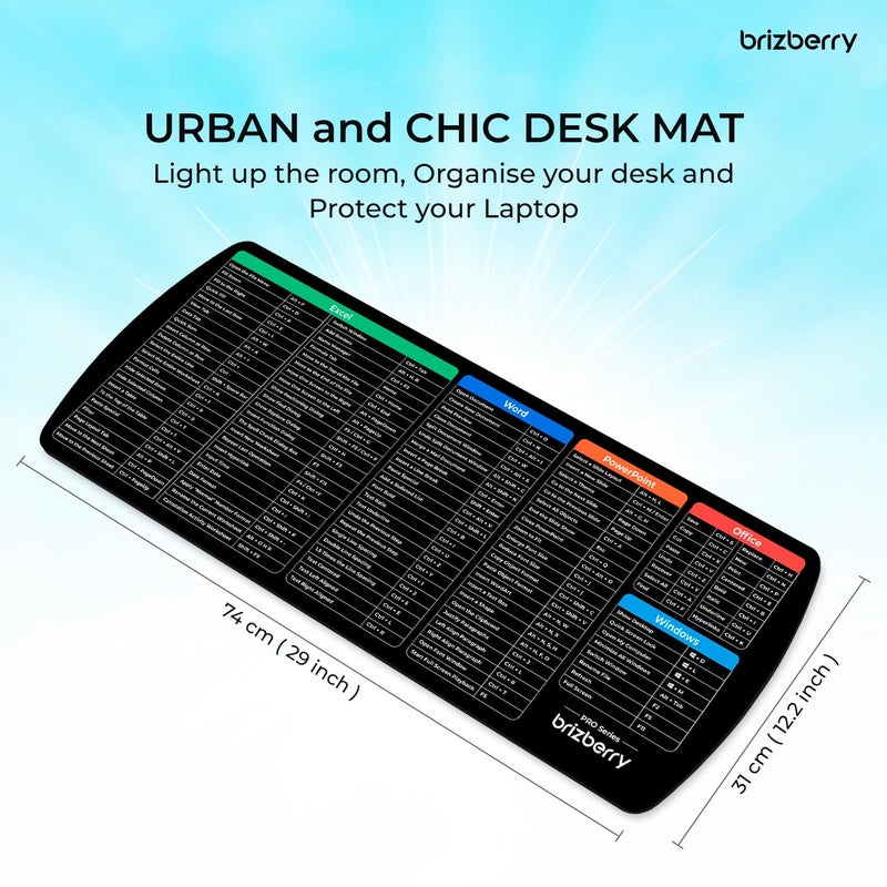 ARTBRIZ ® Brizberry Extended Mouse Pad, Desk Mat, 740mm x 310mm x 3mm Large Printed Premium Anti Skid Rubber Base for Desktop Laptop Keyboard (DM Design 25) - Image 4