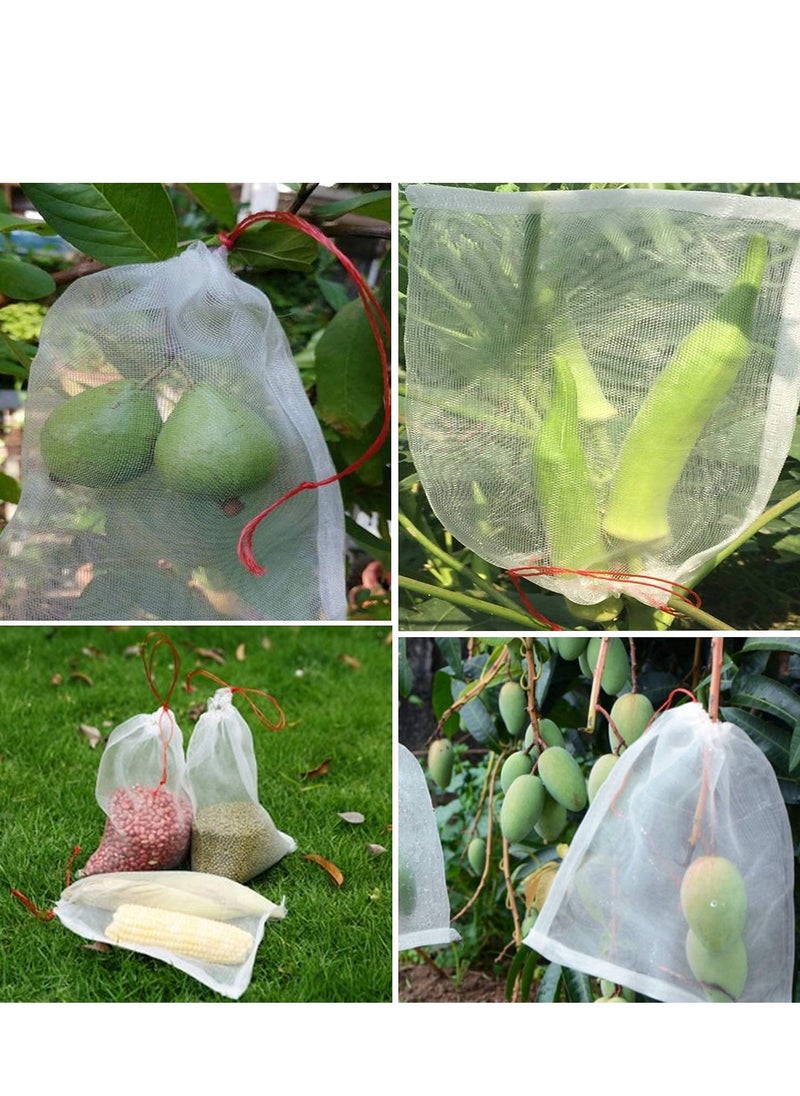 Garden Grape Netting Bags, Fruit Protection Bags for Fruit Trees, Fruit Mesh Cover Bags with Drawstring Protect Tomato, Guava, Flower from Birds 4 * 6INCH