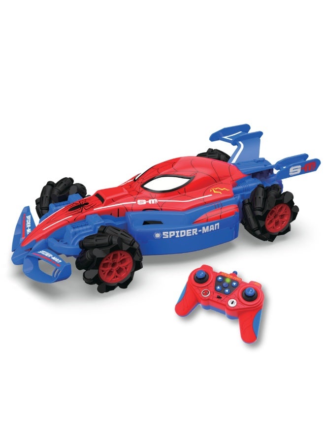 Marvel Spiderman Formula Drift Car | 2.4 GHZ Frequency | Skidding Drift | Remote Control Radio Control | Smoke from Rear Side |Light in the car | Full Function | Age 3+ - Image 1