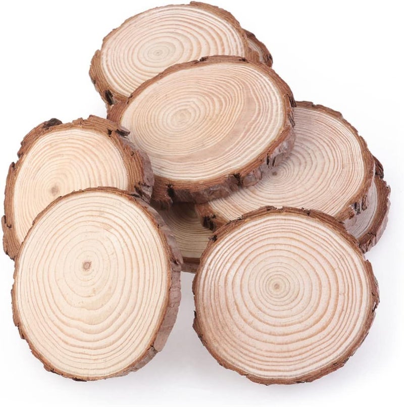 7-9CM Wood Log Slices Discs for DIY Crafts Wedding Centerpieces Decor - Image 1