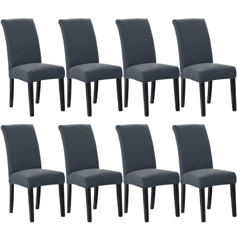 Howhic Stretch Chair Covers for Dining Room Set of 8 Removable Washable Dining Room Chair Covers Dining Chair Slipcovers Seat Protector Great Decor for Home and Banquet Gray 8 Pack