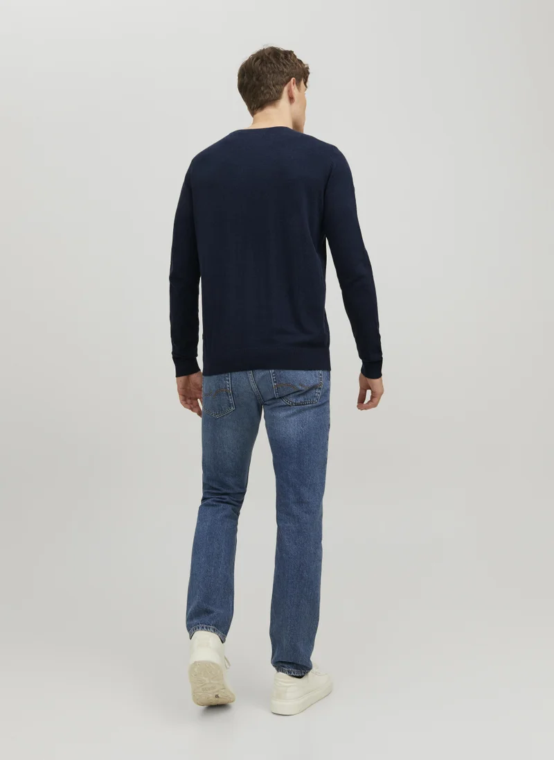 جاك اند جونز Knitted Crew Neck Long Sleeve Sweater