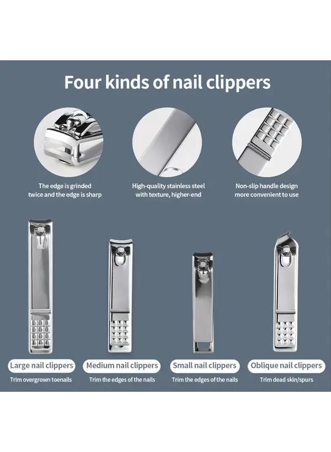 26 قطعة مبراة أظافر وردية مجموعة مانيكير مقص لقطع الأظافر من الفولاذ المقاوم للصدأ وأدوات قطع الجليدة - Image 3