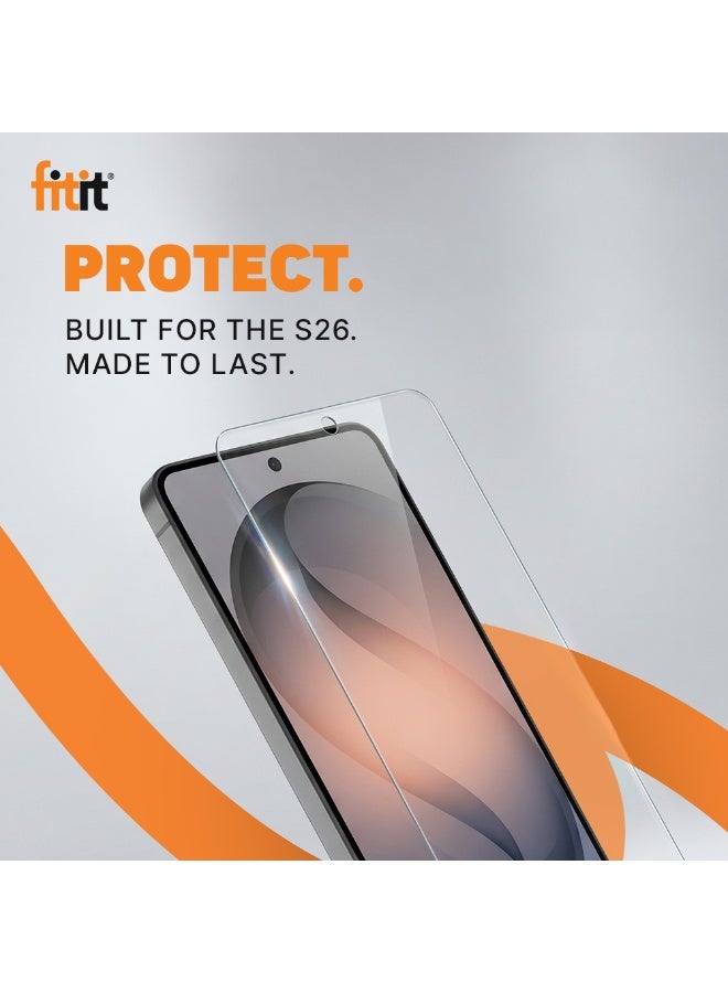 Fitit Tempered Glass Screen Protector for Samsung S26 - 9H Hardness, HD Clarity, Fingerprint & Smudge Resistant, Case-Friendly - fitit - Image 2