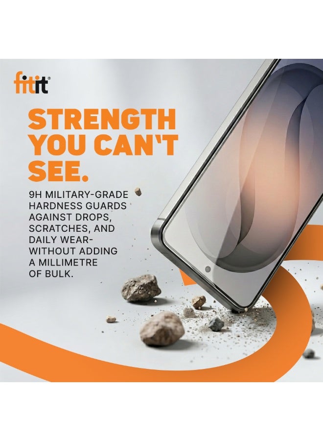Fitit Tempered Glass Screen Protector for Samsung S26 - 9H Hardness, HD Clarity, Fingerprint & Smudge Resistant, Case-Friendly - fitit - Image 4