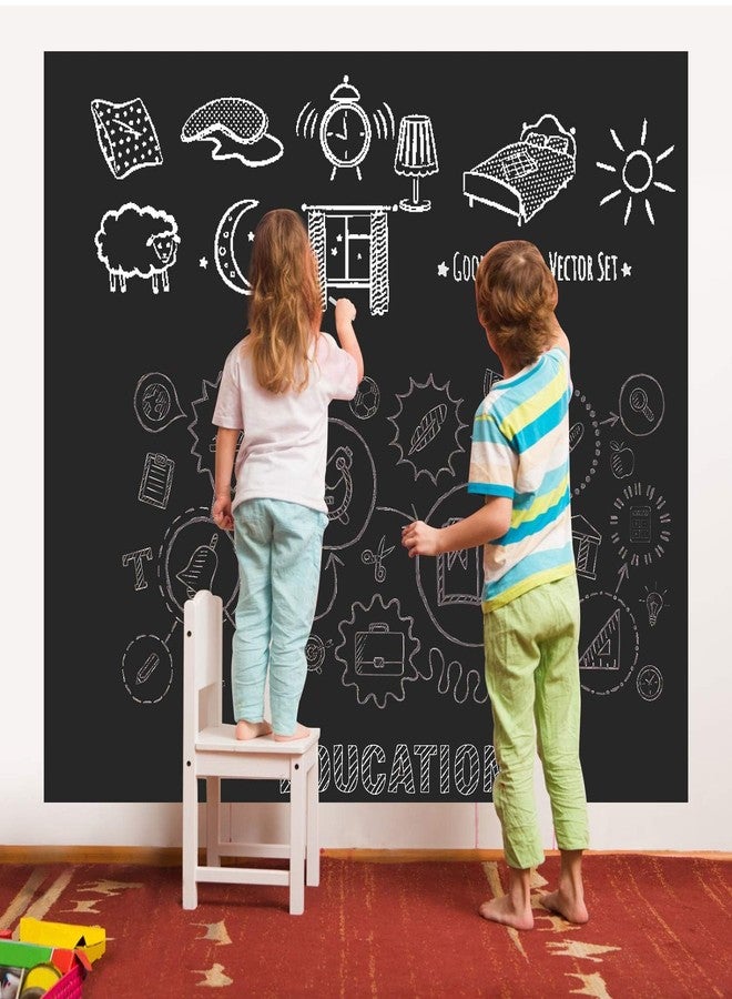 LIVECOOL Self Adhesive Contact Paper-Removable Chalk Wall Vinyl Sticker Blackboard Roll Wallpaper Decals DIY&Craft Wallpaper School,Office,Home with Free Broken MultiChlak(12 X48Inch) - Image 4