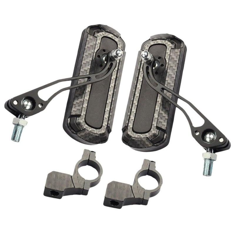Carbon Texture Bike Rear View Mirror Pair 3k Pattern Rotatable Cycling Accessory - Image 2