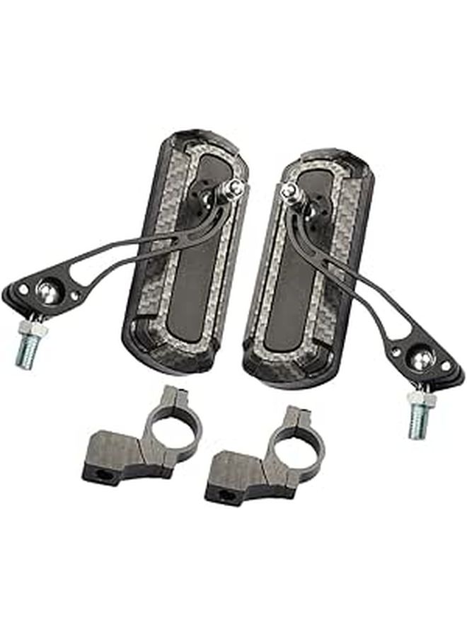 Carbon Texture Bike Rear View Mirror Pair 3k Pattern Rotatable Cycling Accessory - Image 1