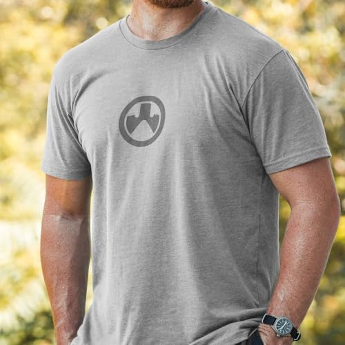 Magpul Blend Crew Neck Short Sleeve T-Shirt for Men, Icon Logo Stone Gray Heather, Large - Image 2