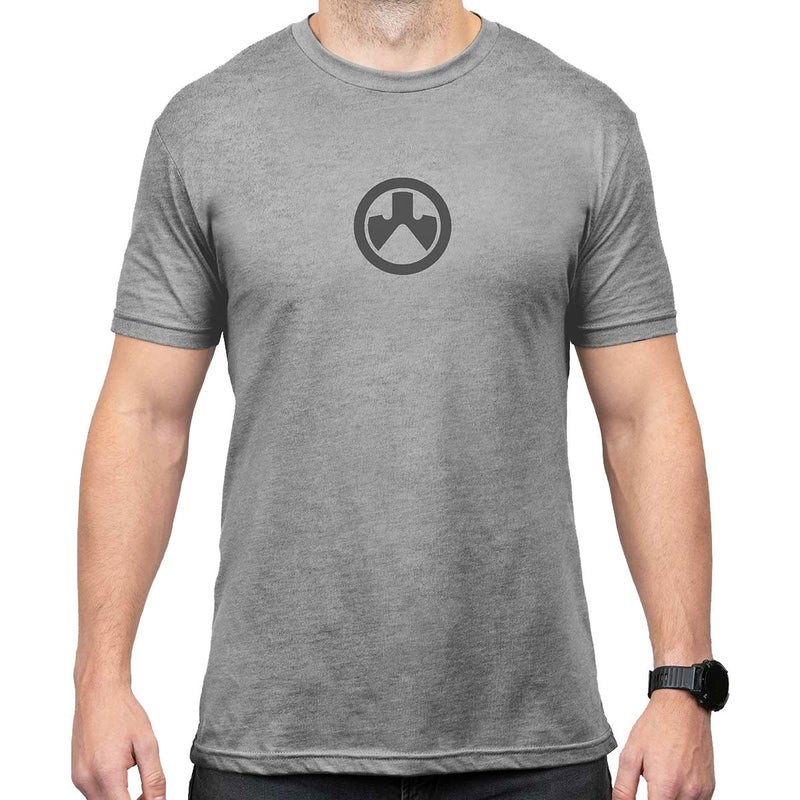 Magpul Blend Crew Neck Short Sleeve T-Shirt for Men, Icon Logo Stone Gray Heather, Large - Image 4
