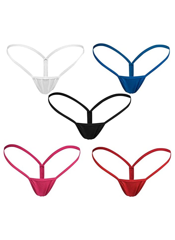 STAUD - Women's G-String Lace Thongs Panties Underwear 5pcs Low Rise T-Back Underpants Lace T Pants One Line Low Waist Comfortable G-String Underwear Thongs Panties Lingerie Underwear (Size: L) - Image 1
