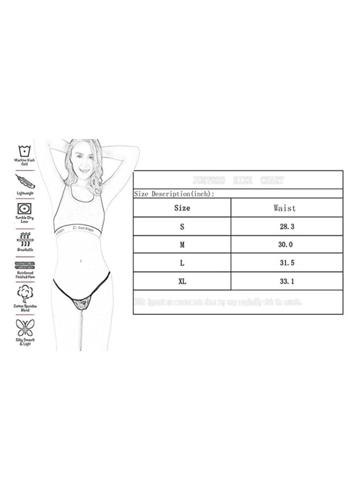 STAUD - Women's G-String Lace Thongs Panties Underwear 5pcs Low Rise T-Back Underpants Lace T Pants One Line Low Waist Comfortable G-String Underwear Thongs Panties Lingerie Underwear (Size: L) - Image 1