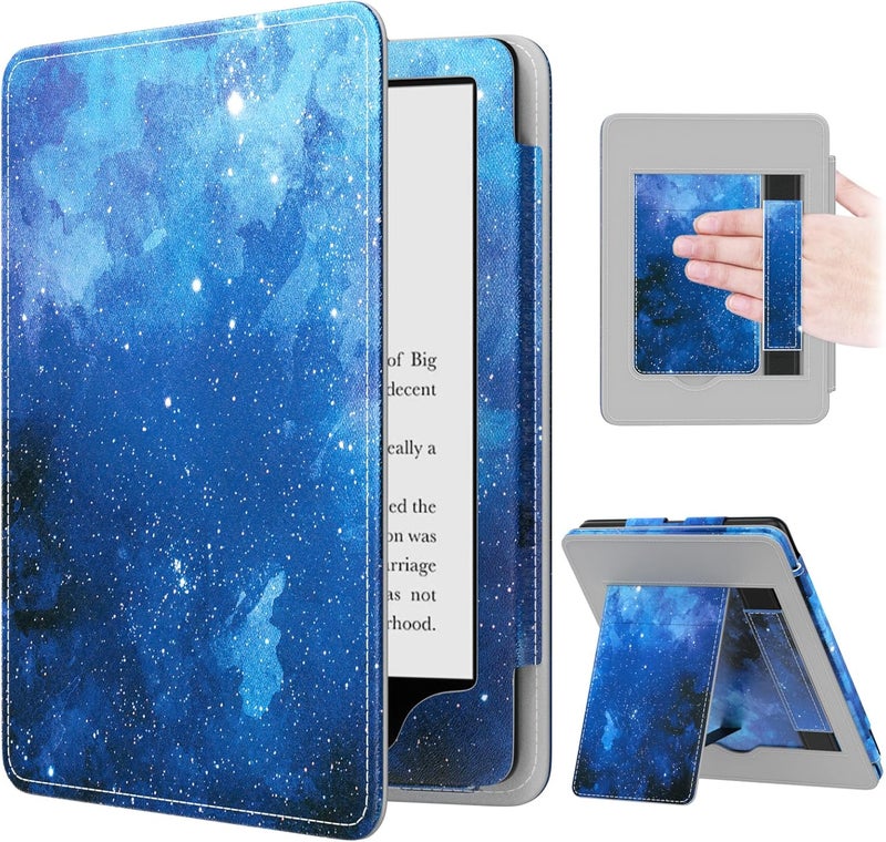 MoKo Case for 7"/6.8" Kindle Paperwhite(12th/11th Gen-2024/2021) and Kindle Paperwhite Signature Edition,Slim PU Shell Cover Case with Auto-Wake/Sleep for Kindle Paperwhite 2024, Blue Starry Sky - Image 1