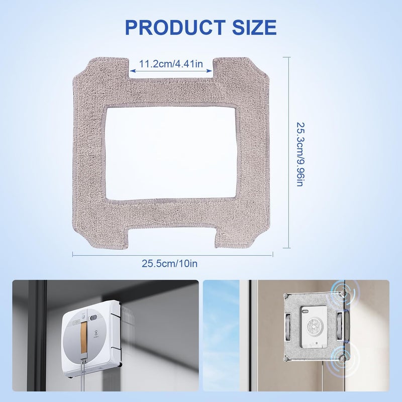 GreeSuit 12 PCS Washable Cleaning Rag Mop Cloths for WINBOT W1 / W1 Pro/ W2 Omni/ W2 Window Vacuum Cleaner Robot Mop Pad Accessories - Image 3