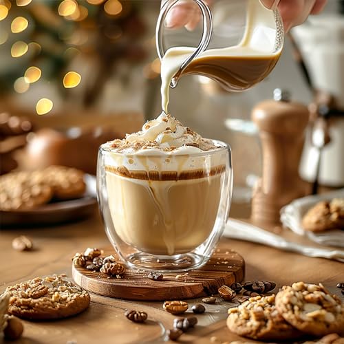 TECOHORS 5 Ounces Set of 4 Double Walled Glass Coffee Mugs Insulated Layer Coffee Cups Borosilicate Glass Espresso Double Insulated Clear Glass Coffee Mug for Hot Beverages - Image 5