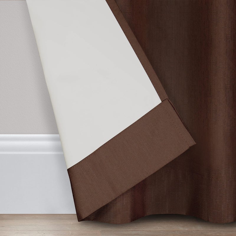 ECLIPSE Kendall Modern Blackout Thermal Rod Pocket Window Curtain for Bedroom or Living Room (1 Panel), 42" x 95", Chocolate - Image 5