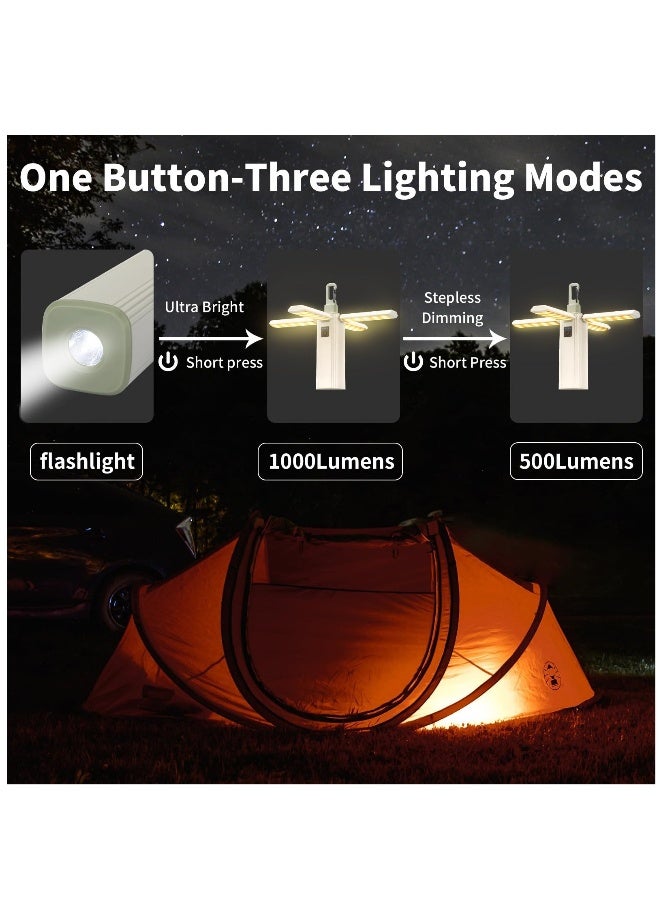 Rechargeable 1000 LM Foldable Camping Lantern with Dimmable Light and IPX4 Waterproof Design for Hiking and Power Outages - Image 3