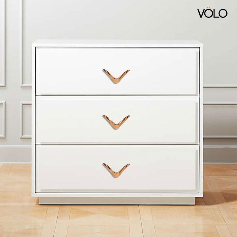 Volo مقابض VOLO V للأدراج والخزائن للمنازل والمطابخ والمكاتب والفنادق حل متعدد الاستخدامات لأبواب المنازل والفنادق والمكاتب 4 ذهبية وردية - Image 3