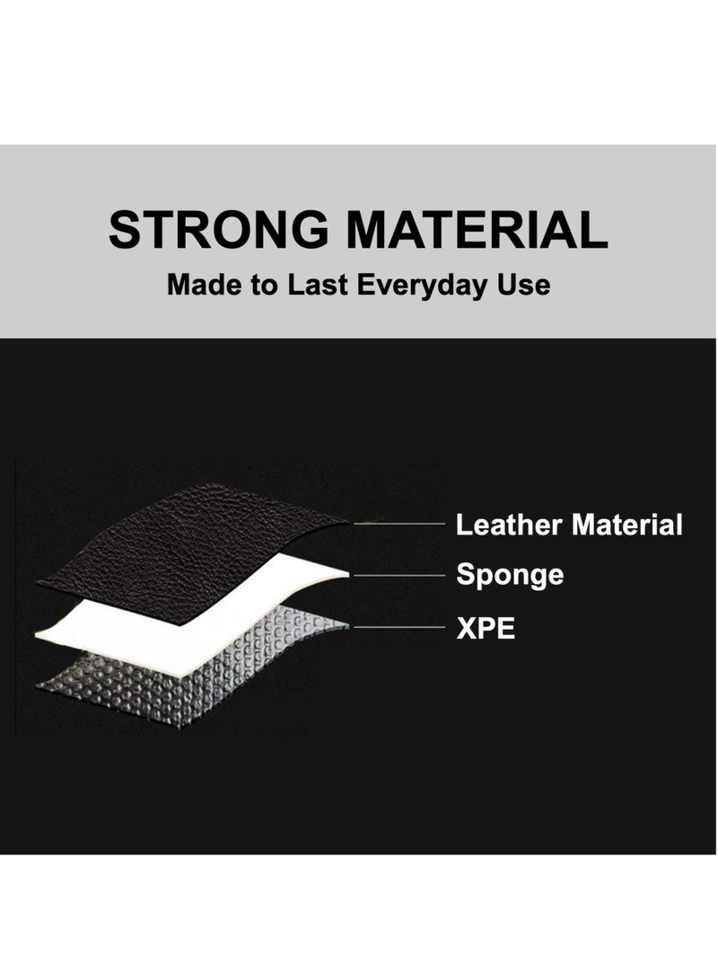 يوآ مجموعة سجادة أرضية السيارة الفاخرة مكونة من 5 قطع، مقاومة للماء وحماية من جميع الأحوال الجوية، مطاط عديم الرائحة مع ميزة مضادة للانزلاق، سجادات أرضية السيارة ملائمة عالميًا، مناسبة للسيارات والشاحنات وسيارات الجيب والشاحنات وسيارات الدفع الرباعي (أسود وأحمر) - Image 4