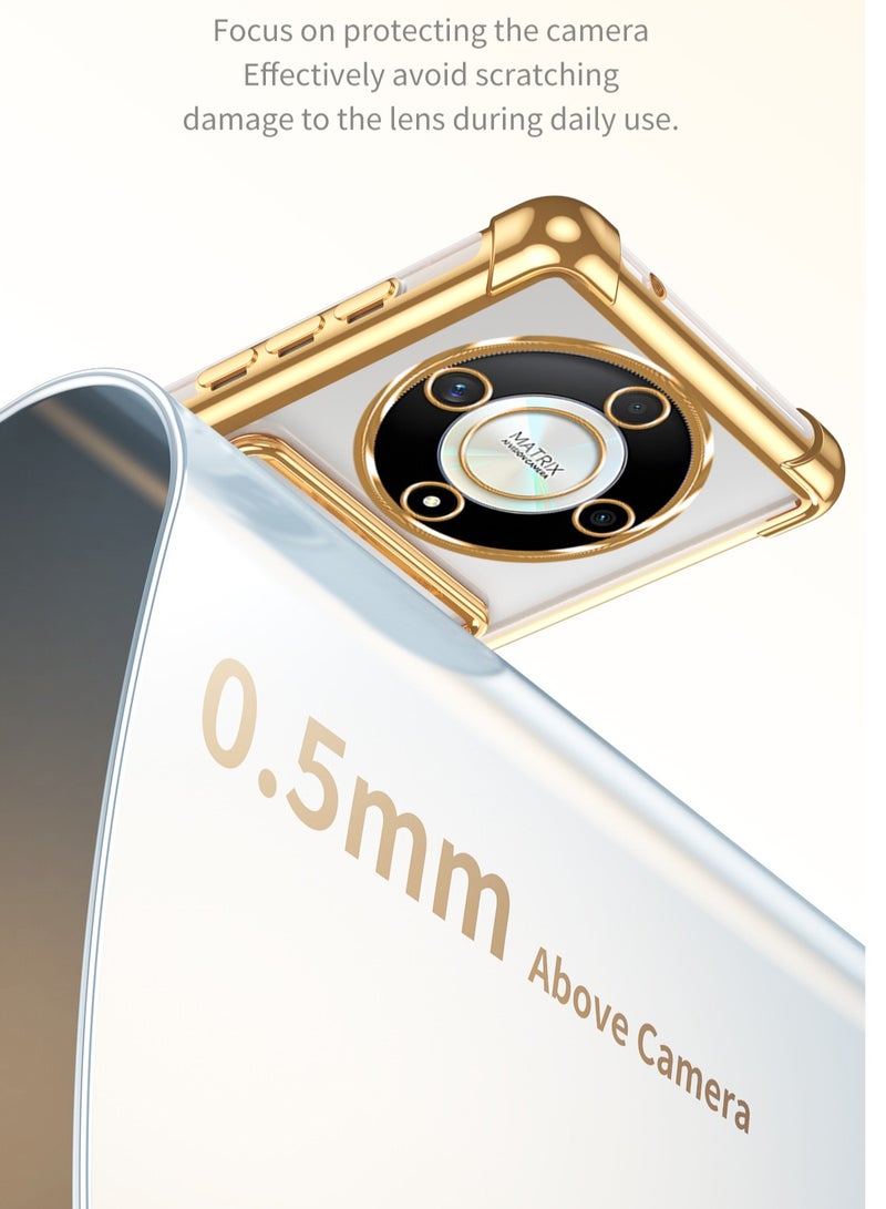 غطاء شفاف رفيع لهونور X9C/X60PRO/MAGIC7 لايت - بحامل بطاقات، طلاء TPU ناعم مقاوم للاصفرار والخدوش، غطاء واقي شفاف. - Image 3