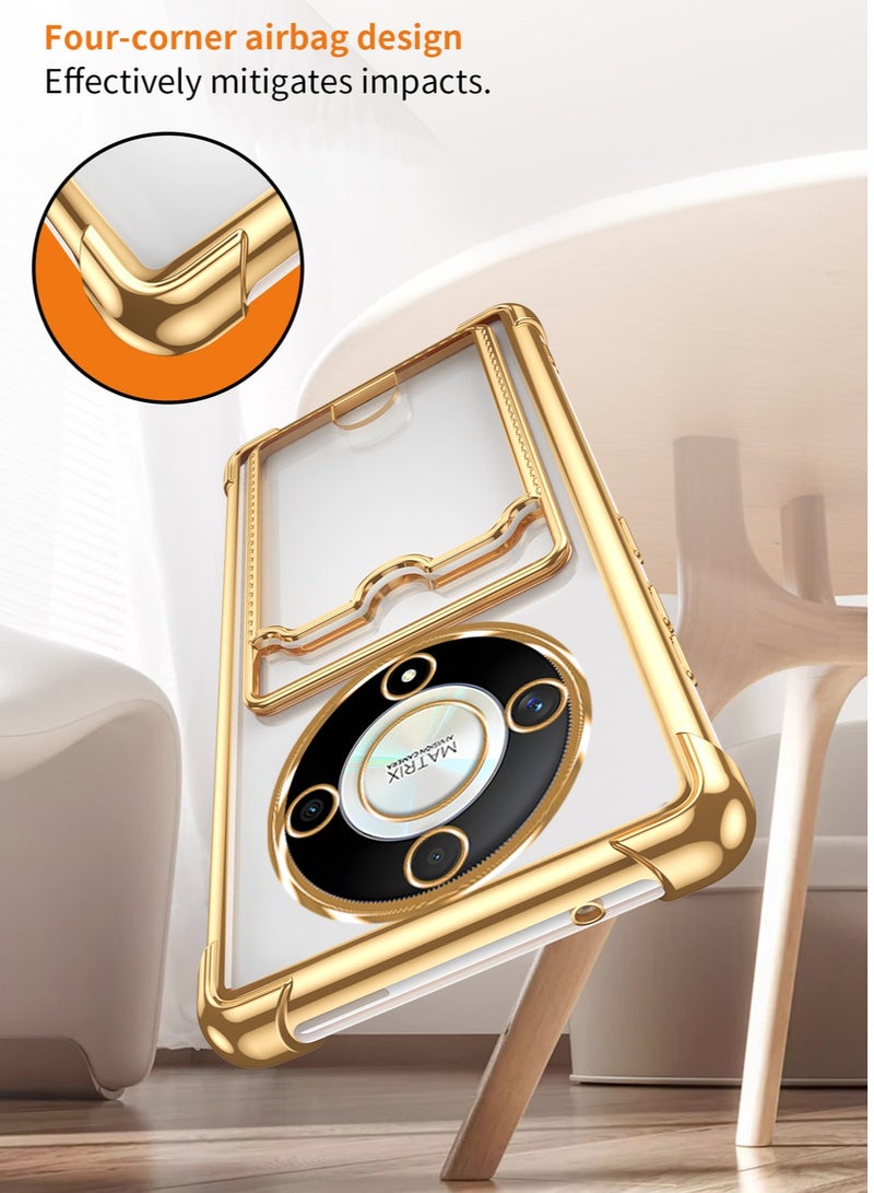 غطاء شفاف رفيع لهونور X9C/X60PRO/MAGIC7 لايت - بحامل بطاقات، طلاء TPU ناعم مقاوم للاصفرار والخدوش، غطاء واقي شفاف. - Image 4