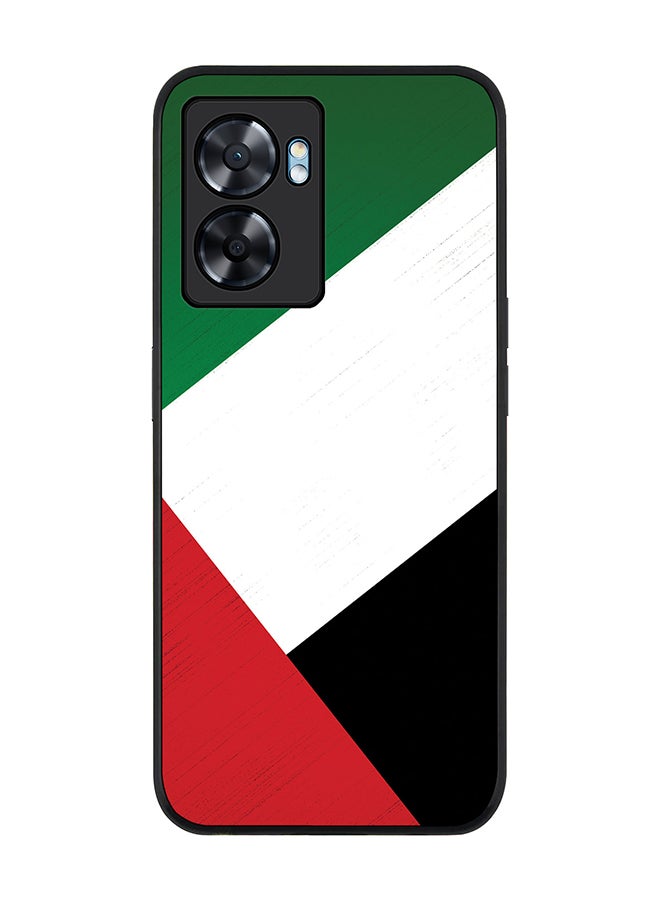 Stylizedd Rugged Black edge case for Oppo A77 5G / Oppo A57 5G, Slim fit Soft Case Flexible Cover - Flag Of UAE - Image 1