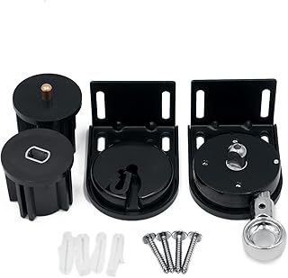 U/D U/D Universal Replacement Mounting Brackets of Exterior Sun Shades Roller up Blinds,Indoor/Outdoor (Black Cordless  - Image 1