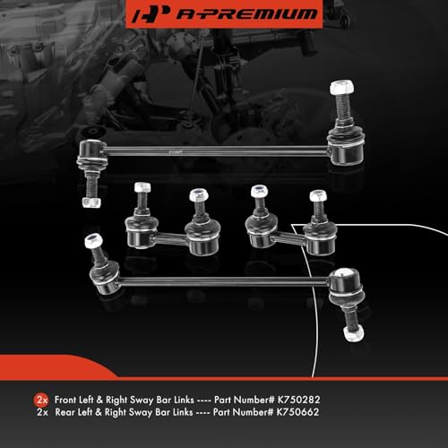 A-Premium Set of 4, Front & Rear Sway Bar Links Kit Stabilizer Bar Links, Compatible with Nissan Altima 2013-2018, Maxima 2016-2018 - Image 2