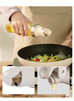 Y&D Olive Oil Dispenser Bottle for Kitchen, Auto Flip Glass Bottles Kitchen,17.6Oz Leakproof Cooking Containers with Automatic Cap, Coffee Syrup Sauce 3 Pack  - Image 5