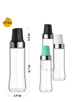 Y&D Olive Oil Dispenser Bottle for Kitchen, Auto Flip Glass Bottles Kitchen,17.6Oz Leakproof Cooking Containers with Automatic Cap, Coffee Syrup Sauce 3 Pack  - Image 4