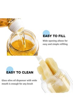 Y&D Olive Oil Dispenser Bottle for Kitchen, Auto Flip Glass Bottles Kitchen,17.6Oz Leakproof Cooking Containers with Automatic Cap, Coffee Syrup Sauce 3 Pack  - Image 3