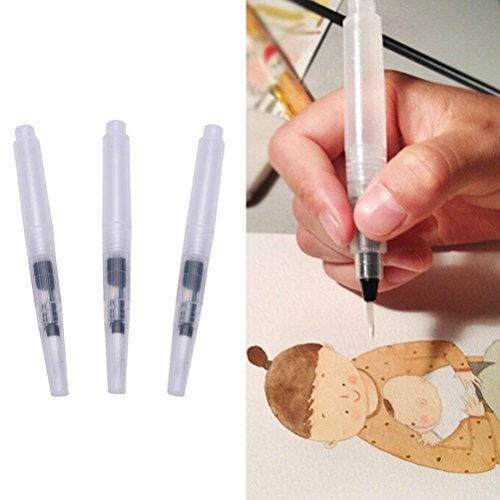 ArtBee Water Brush Pen for Watercolor Calligraphy Drawing Tool Marker (3 Pcs Painting Water Pen) - Image 3