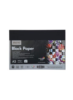 BRUSTRO Brustro Black Paper - 200 GSM A5 Pack of 2 (40 Sheets Each Pack)  - Image 1