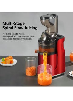 ET-LIFE Slow Masticating Juicer, Slow juicer, Fruit/Vegetable Juicer, Cold Press Juicer with High Output Red  - Image 2