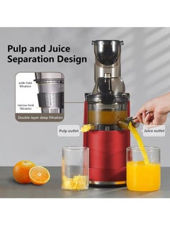 ET-LIFE Slow Masticating Juicer, Slow juicer, Fruit/Vegetable Juicer, Cold Press Juicer with High Output Red  - Image 3