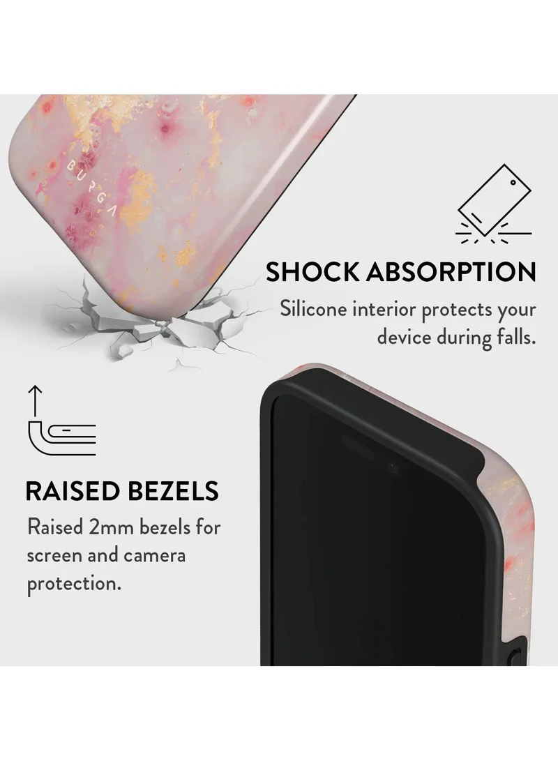 BURGA iPhone 16 Pro Max Case, 2 Piece Hard Shell + TPU Interior, Shock Absorption, All Port Accessible, Raised Bezel For Screen & Camera Protection, Never Fading HQ Print,  Golden Coral