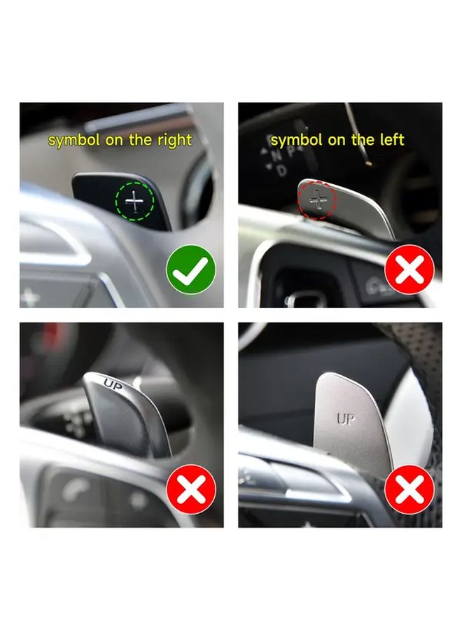 Red Carbon Fiber Steering Wheel Paddle Shifter Trim Sticker Interior Kit - Image 4