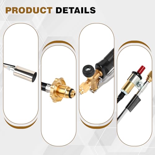 Charouse Propane Torch Weed Burner with Push Button Igniter, 10FT Hose & 500,000 BTU (Max 1.8M), Heavy Duty Detachable Blow Torch for Ice Melting, Roofing, Garden & Outdoor Use, Fits 5-40lb Propane Tanks - Image 4