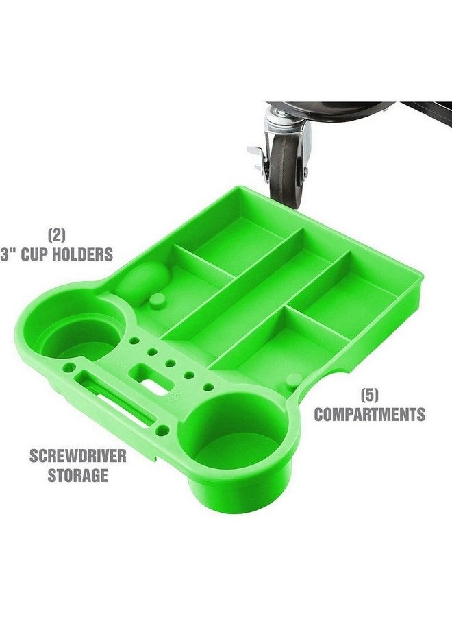 OEMTOOLS Heavy Duty Rolling Work Bench with Compartments Green and Black 59.18 x 35.05 x 27.17 cm 24986 - Image 4