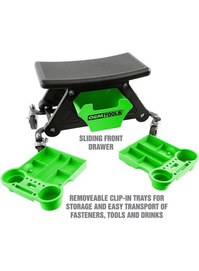 OEMTOOLS Heavy Duty Rolling Work Bench with Compartments Green and Black 59.18 x 35.05 x 27.17 cm 24986 - Image 3