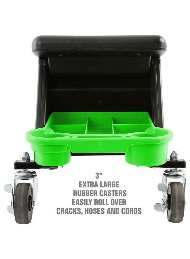 OEMTOOLS Heavy Duty Rolling Work Bench with Compartments Green and Black 59.18 x 35.05 x 27.17 cm 24986 - Image 5