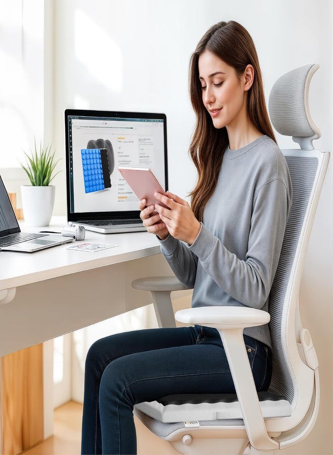 FOVERA Premium Gel Seat Cushion - Soft Velvet Cover & Grid Gel Design for Sciatica, Tailbone & Pressure Sores - Cooling Comfort for Office, Car & Wheelchair - 16 x 16 Inch, Black - Image 4