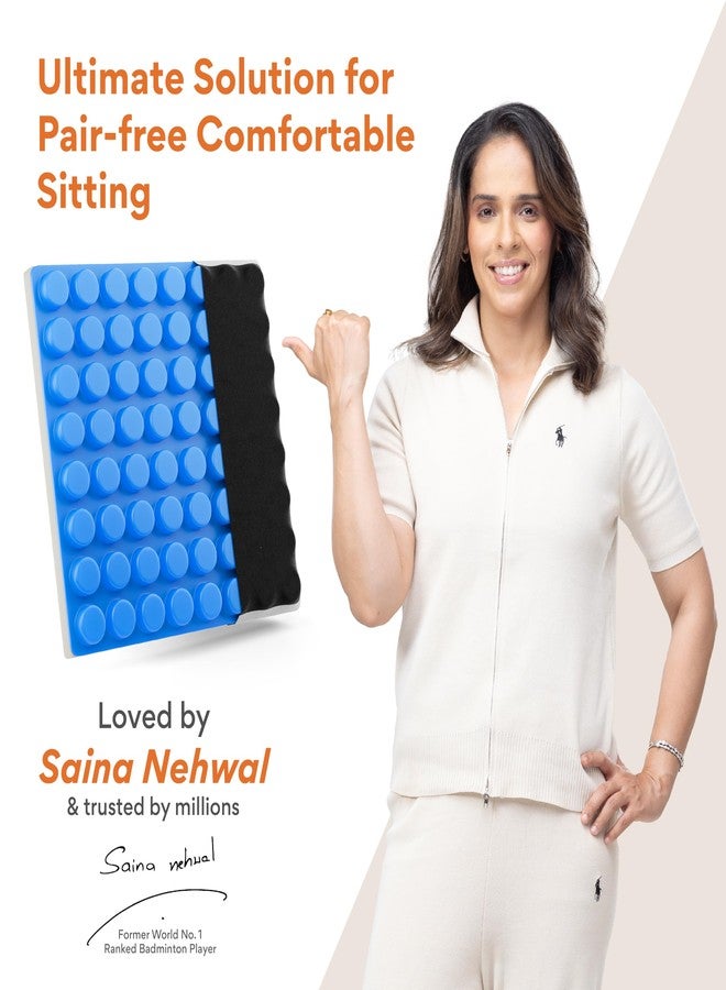 FOVERA Premium Gel Seat Cushion - Soft Velvet Cover & Grid Gel Design for Sciatica, Tailbone & Pressure Sores - Cooling Comfort for Office, Car & Wheelchair - 16 x 16 Inch, Black - Image 2