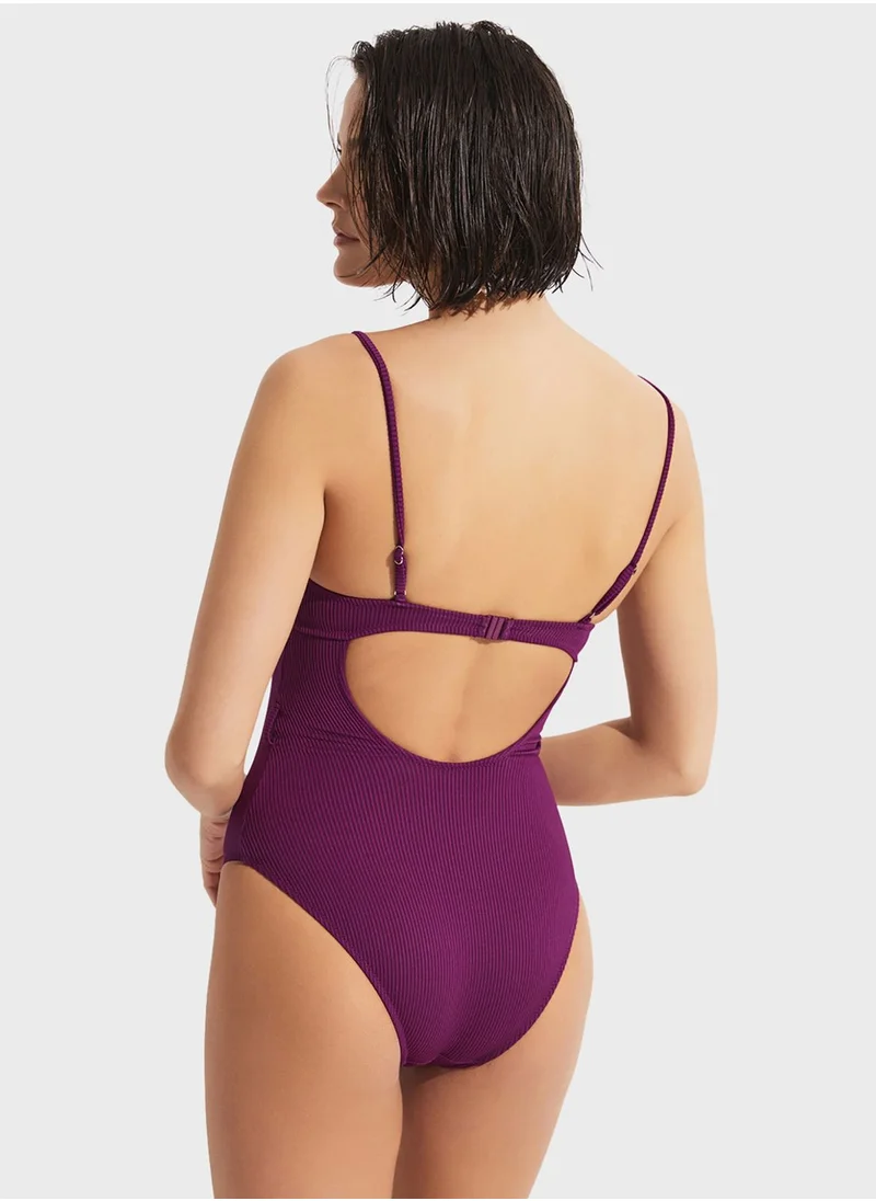 JUNE Strappy Knitted Swimsuit