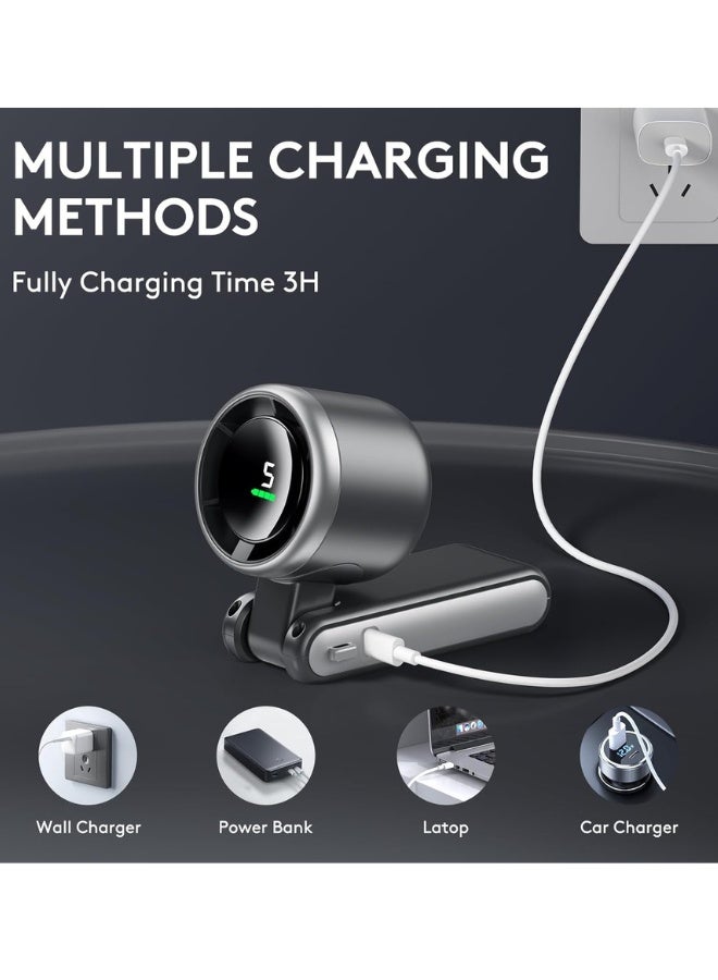 Chase Up Foldable Handheld Fan, Portable High Speed Rechargeable 10000mAh Mini Turbo Fan, Digital Display, 5 Speed Adjustable Personal Small Pocket Fan, Gifts for Women Men Travel Camp Outdoor Office - Image 4