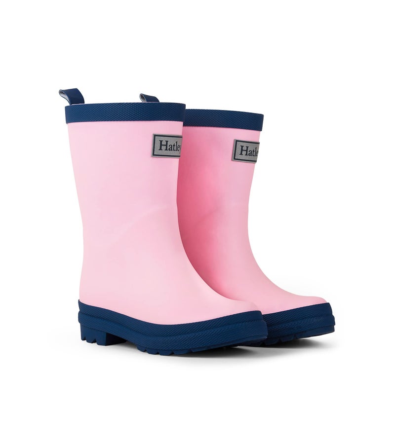 Hatley Unisex Kid's Solid Rain Boots, Pink & Navy, 11 Little Kid - Image 2