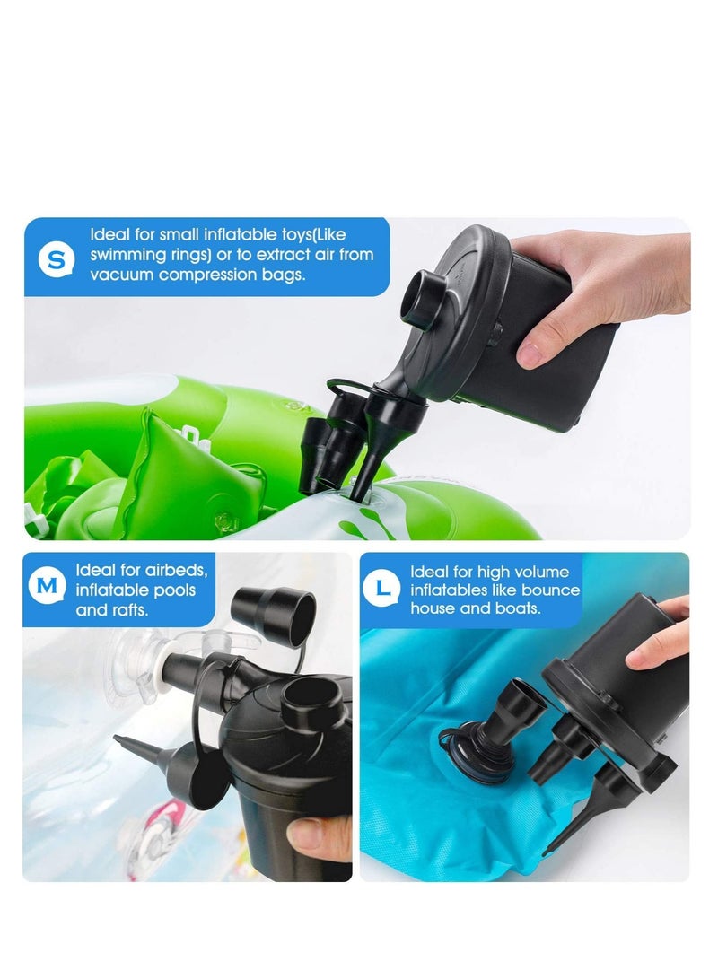 KASTWAVE Electric Air Pump Mattress for Inflatables, 230V AC 12V DC Portable Inflator, Deflator Pumps with 3 Nozzles, Pump for Outdoor Camping, Air Inflatable Beds Boats Raft, Pool Floats Toys - Image 3