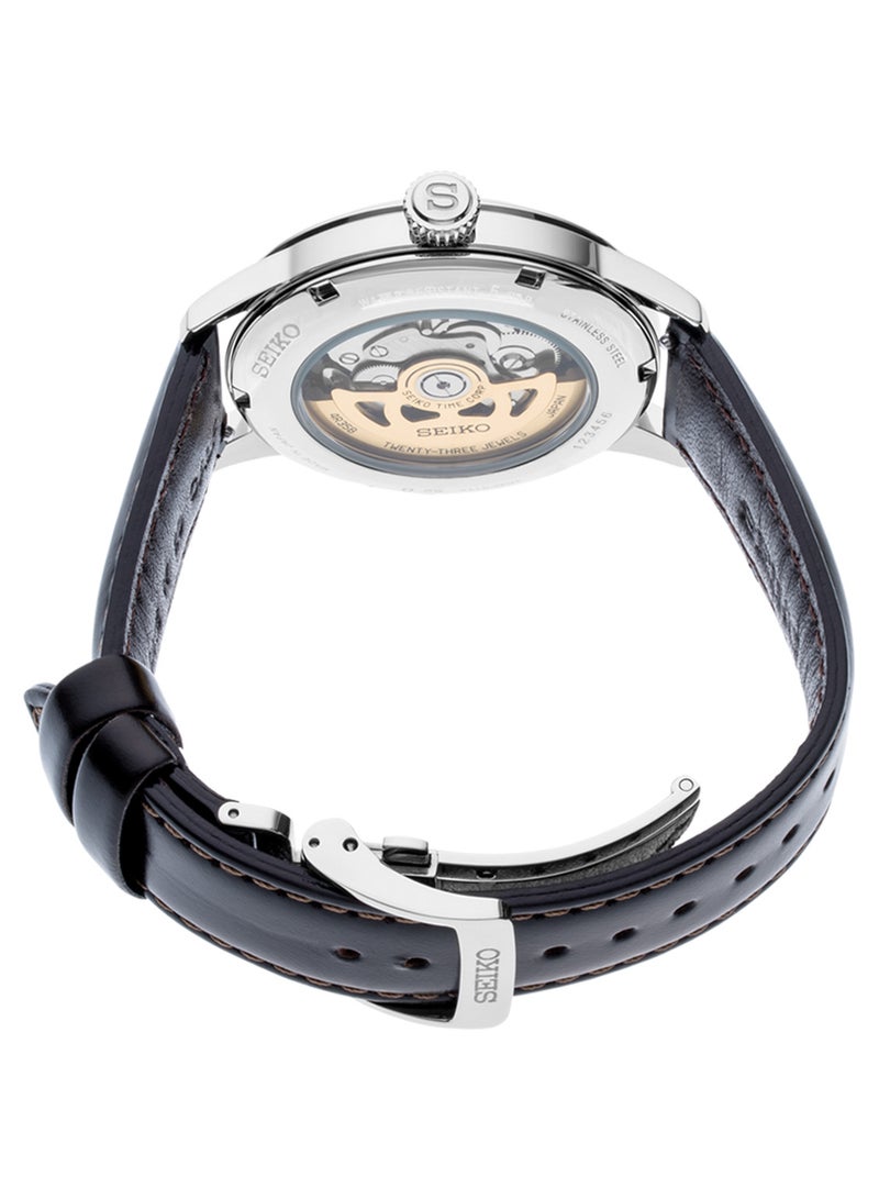 Seiko presage Mens Analog Automatic Watch with Leather Bracelet SRPD37J1 - Image 5