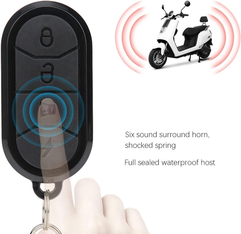 Remote Control Bike Alarm, Water Proof Anti Theft Security with Loud Siren for Electric Scooter & Tricycle - Image 4